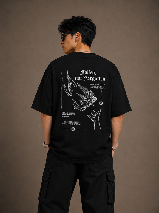 fallen not forgotten black t-shirt back