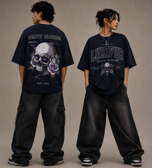 Death Blooms navy blue