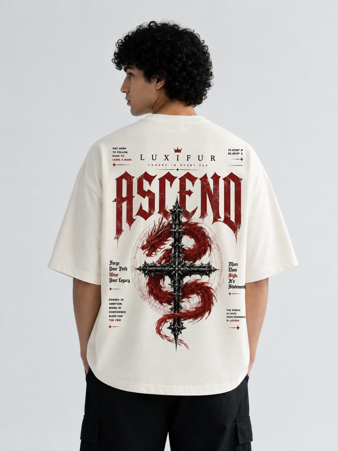 Ascend Dragon off white back