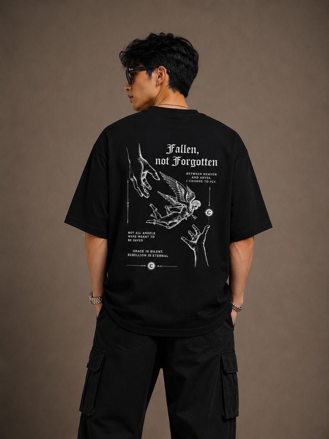 fallen not forgotten black t-shirt back